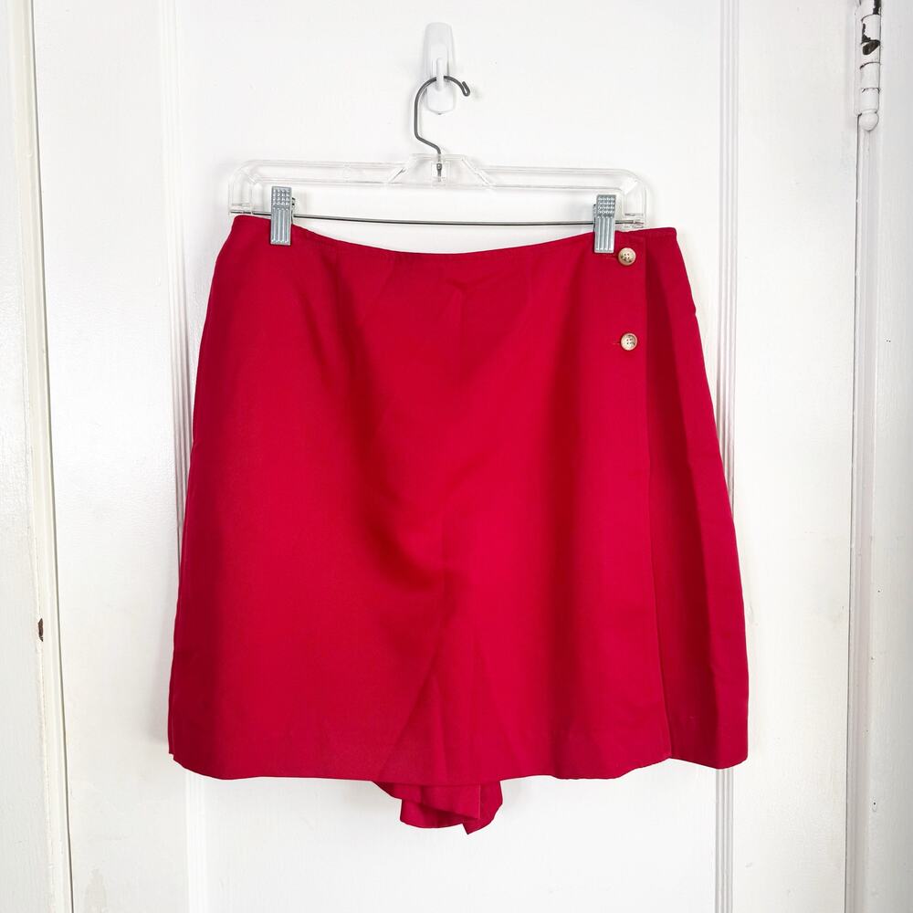 VTG Talbots Petites Red Schoolgirl Skort Preppy Bold Classic Academia NEW 14